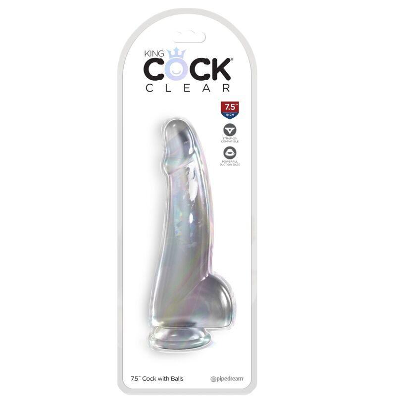 KING COCK - CLEAR DILDO CON TESTICULOS 15.2 CM TRANSPARENTE - Sensuana.es