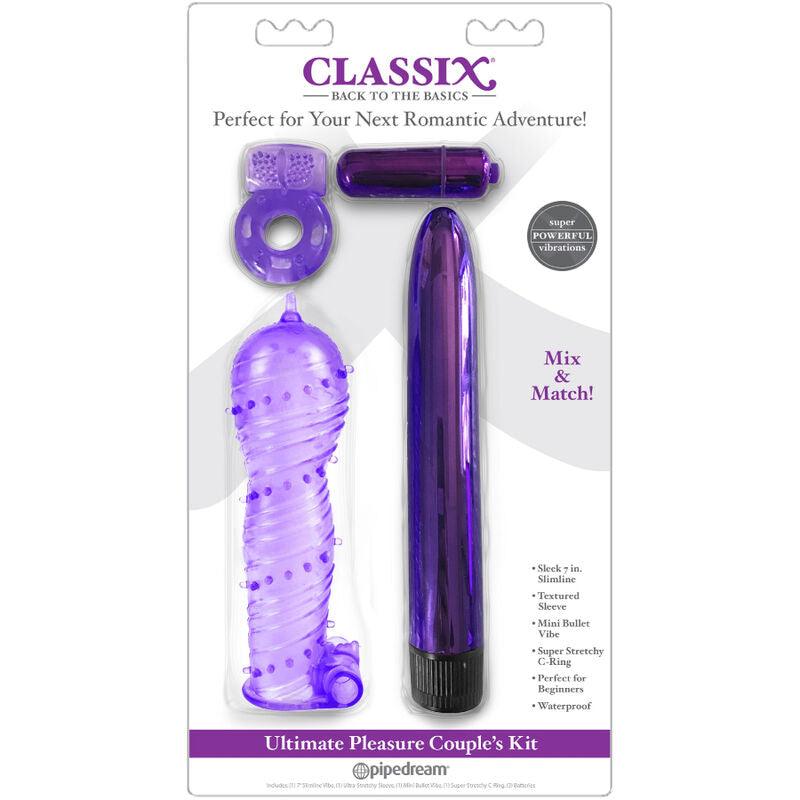 CLASSIX - KIT PARA PAREJAS CON ANILLO, FUNDA Y BALAS MORADO - Sensuana.es