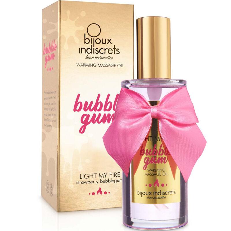 BIJOUX - INDISCRETS LIGHT MY FIRE ACEITE MASAJE EFECTO CALOR SABOR CHICLE - Sensuana.es