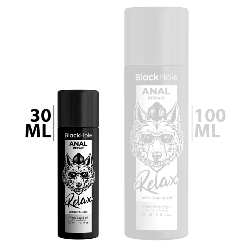 BLACK HOLE - ANAL REPAIR BASE AGUA RELAX CON HYALURON 30 ML - Sensuana.es