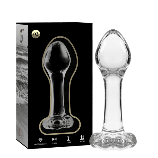 NEBULA SERIES BY IBIZA - MODELO 2 PLUG CRISTAL BOROSILICATO TRANSPARENTE 11 CM -O- 3.5 CM - Sensuana.es