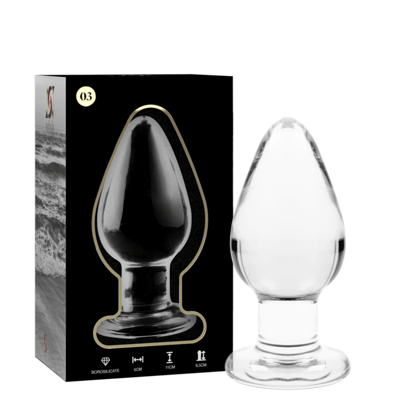 NEBULA SERIES BY IBIZA - MODELO 3 PLUG CRISTAL BOROSILICATO TRANSPARENTE 11 CM -O- 5 CM - Sensuana.es