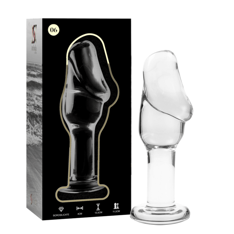 NEBULA SERIES BY IBIZA - MODELO 6 PLUG CRISTAL BOROSILICATO TRANSPARENTE 12.5 CM -O- 4 CM - Sensuana.es