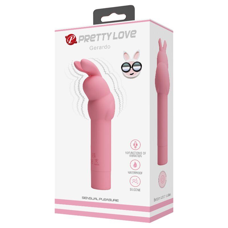 PRETTY LOVE - GERARDO VIBRADOR DE SILICONA CONEJO ROSA - Sensuana.es