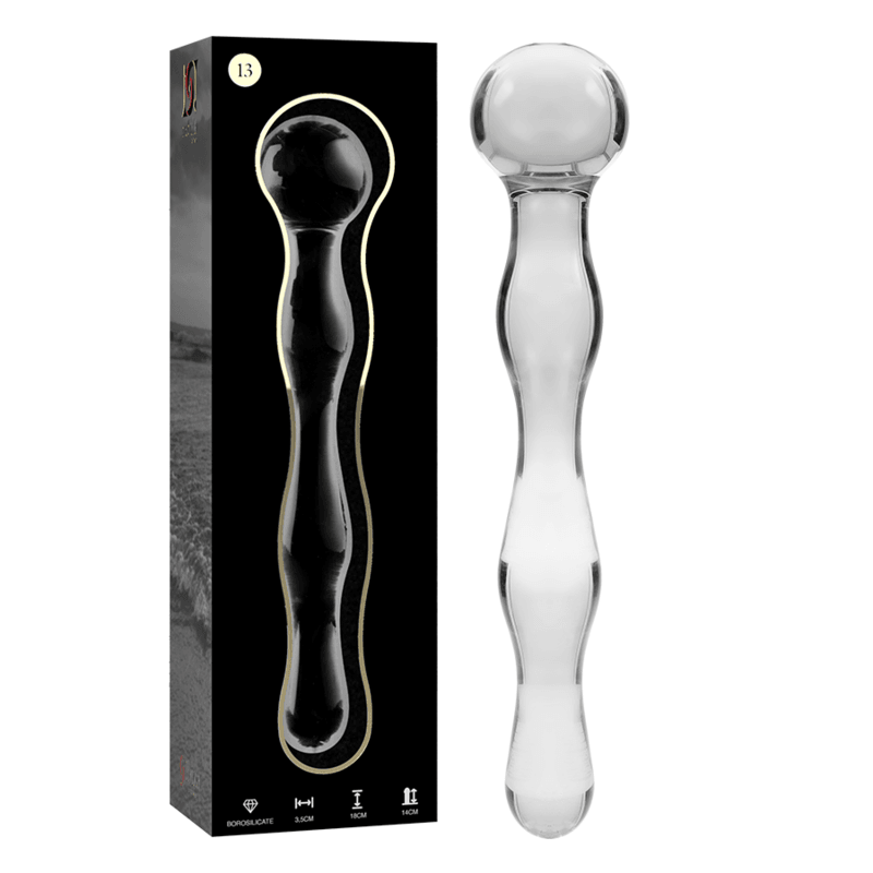 NEBULA SERIES BY IBIZA - MODELO 13 DILDO CRISTAL BOROSILICATO TRANSPARENTE 18 CM -O- 3.5 CM - Sensuana.es