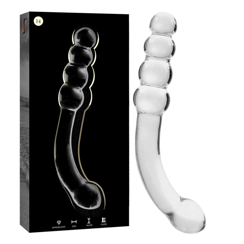 NEBULA SERIES BY IBIZA - MODELO 14 DILDO CRISTAL BOROSILICATO TRANSPARENTE 18.5 CM -O- 3 CM - Sensuana.es