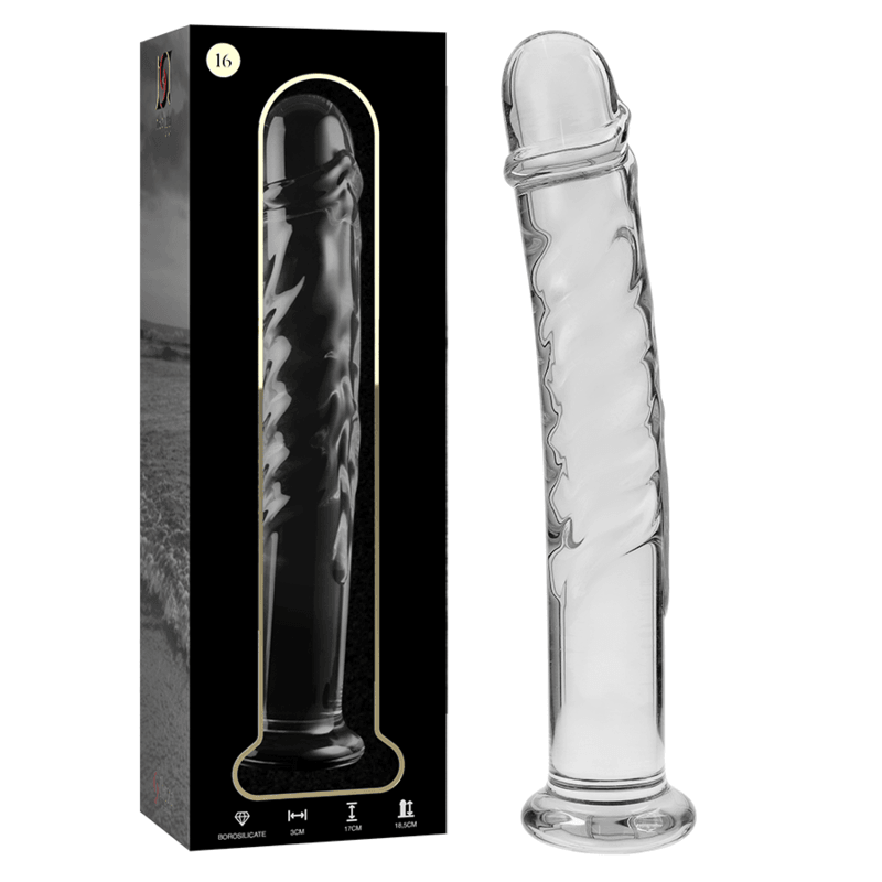 NEBULA SERIES BY IBIZA - MODELO 16 DILDO CRISTAL BOROSILICATO TRANSPARENTE 18.5 CM -O- 3 CM - Sensuana.es