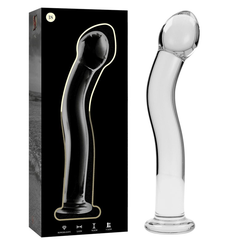 NEBULA SERIES BY IBIZA - MODELO 18 DILDO CRISTAL BOROSILICATO TRANSPARENTE 18.5 CM -O- 3.5 CM - Sensuana.es