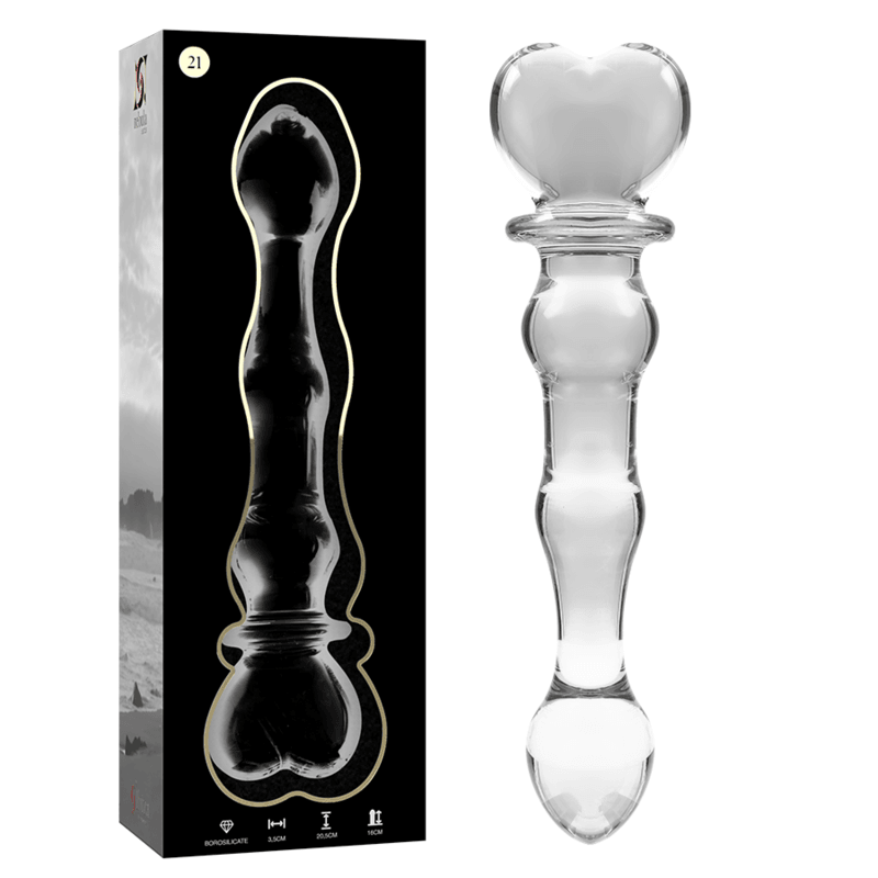 NEBULA SERIES BY IBIZA - MODELO 21 DILDO CRISTAL BOROSILICATO TRANSPARENTE 20.5 CM -O- 3.5 CM - Sensuana.es