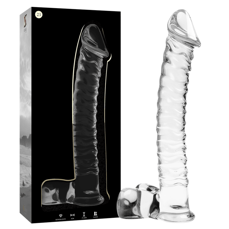 NEBULA SERIES BY IBIZA - MODELO 23 DILDO CRISTAL BOROSILICATO TRANSPARENTE 21.5 CM -O- 4 CM - Sensuana.es