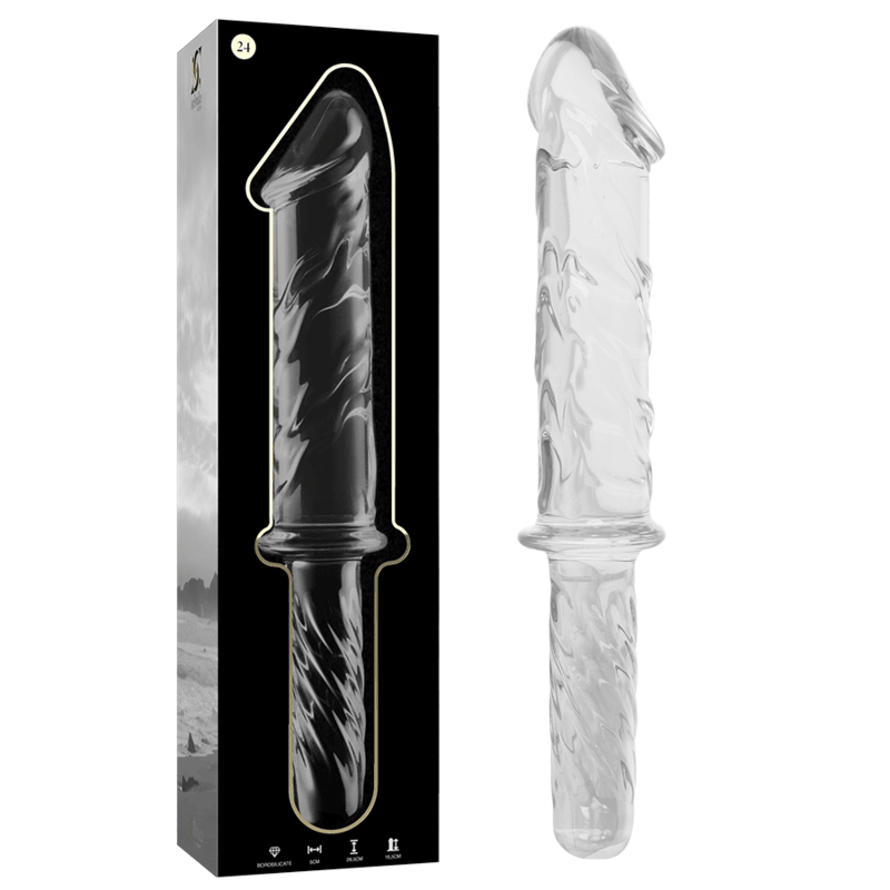 NEBULA SERIES BY IBIZA - MODELO 24 DILDO CRISTAL BOROSILICATO TRANSPARENTE 28.5 CM -O- 5 CM - Sensuana.es