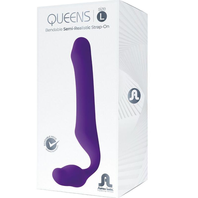 ADRIEN LASTIC - QUEENS STRAP-ON FLEXIBLE VIOLETA TALLA L - Sensuana.es