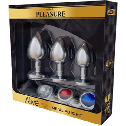 ALIVE - ANAL PLEASURE KIT 3 PLUG METAL - Sensuana.es