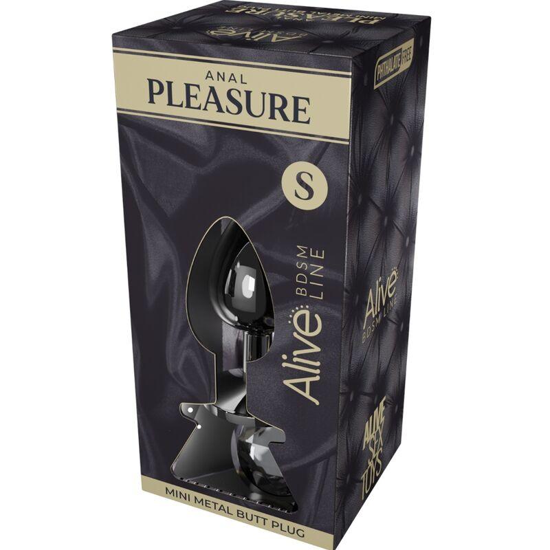 ALIVE - ANAL PLEASURE MINI PLUG METAL NEGRO TALLA S - Sensuana.es