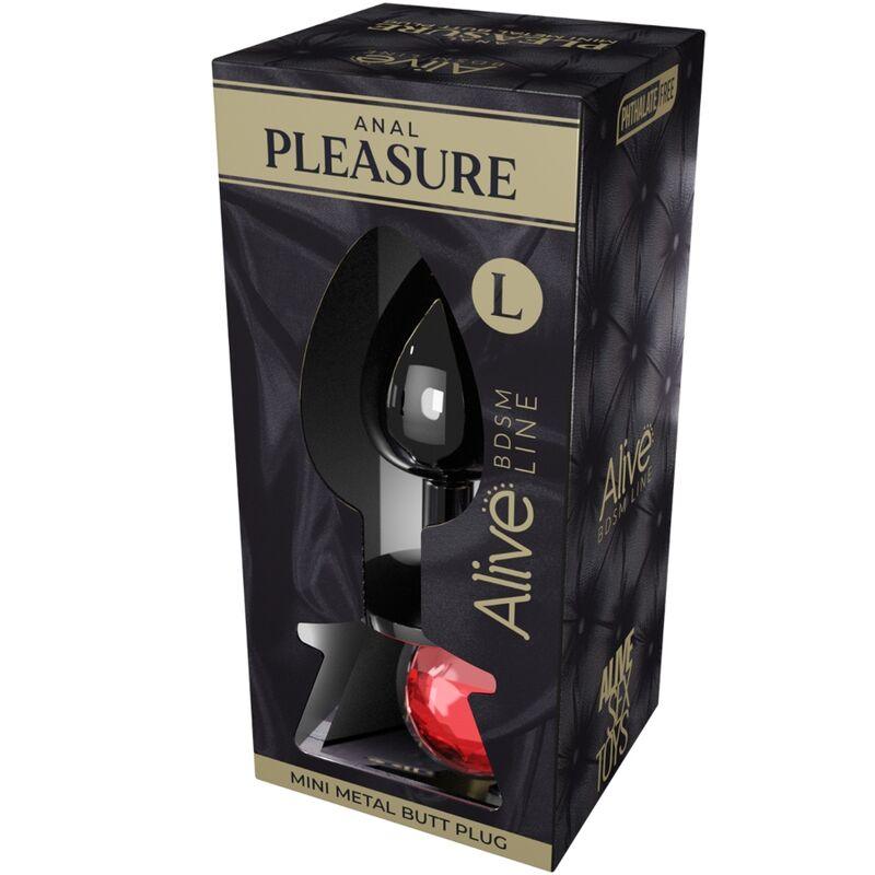 ALIVE - ANAL PLEASURE MINI PLUG METAL ROJO TALLA L - Sensuana.es