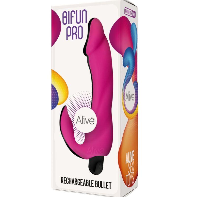 ALIVE - BIFUN PRO DILDO VIBRADOR ROSA 14.9 CM - Sensuana.es