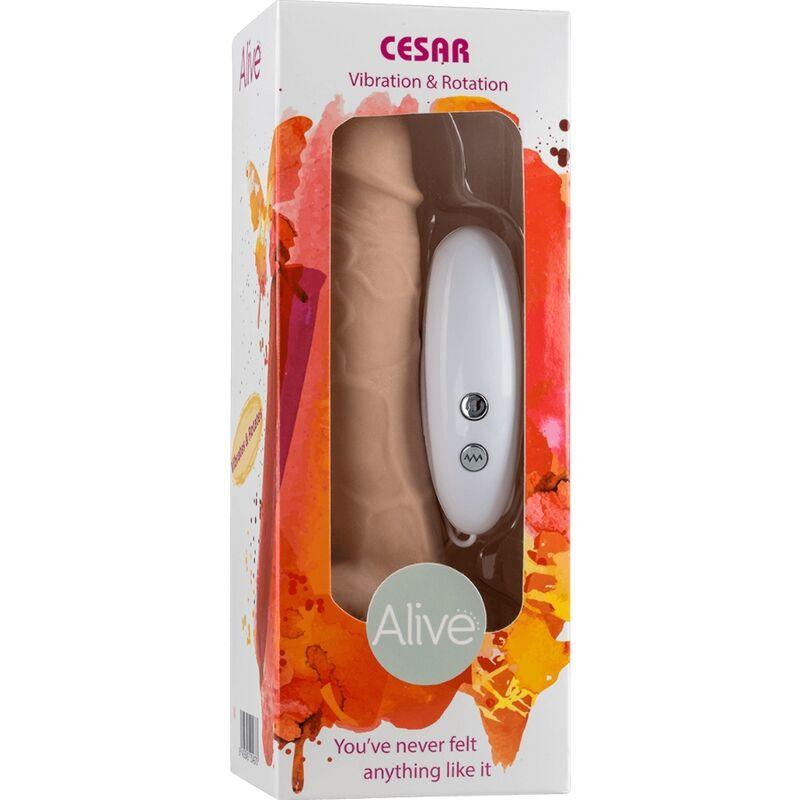 ALIVE - CESAR PENE REALISTICO VIBRADOR & ROTADOR 17.5 CM - Sensuana.es