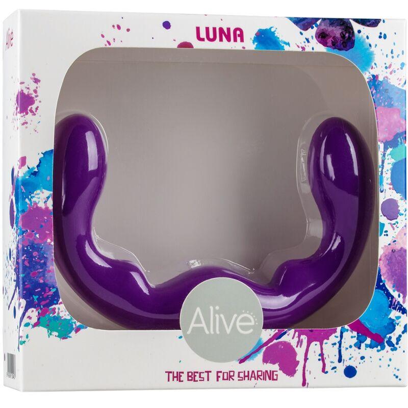 ALIVE - LUNA DILDO DOBLE PENETRACION SILICONA VIOLETA 25 CM - Sensuana.es