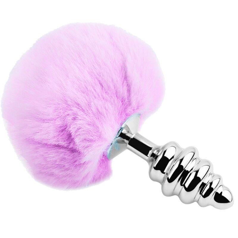 ALIVE - ANAL PLEASURE PLUG ESPIRAL METAL POMPON VIOLETA TALLA L - Sensuana.es