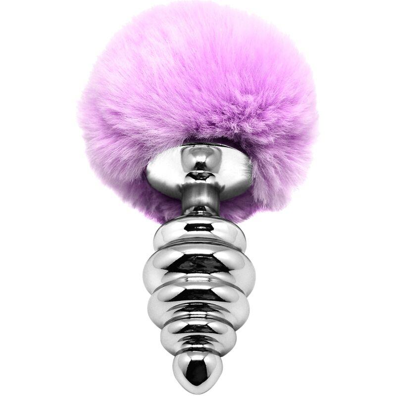 ALIVE - ANAL PLEASURE PLUG ESPIRAL METAL POMPON VIOLETA TALLA L - Sensuana.es