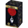 ALIVE - ANAL PLEASURE PLUG LISO METAL POMPON ROJO TALLA M