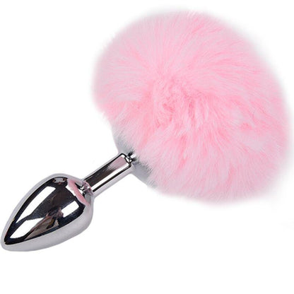 ALIVE - ANAL PLEASURE PLUG LISO METAL POMPON ROSA TALLA M - Sensuana.es