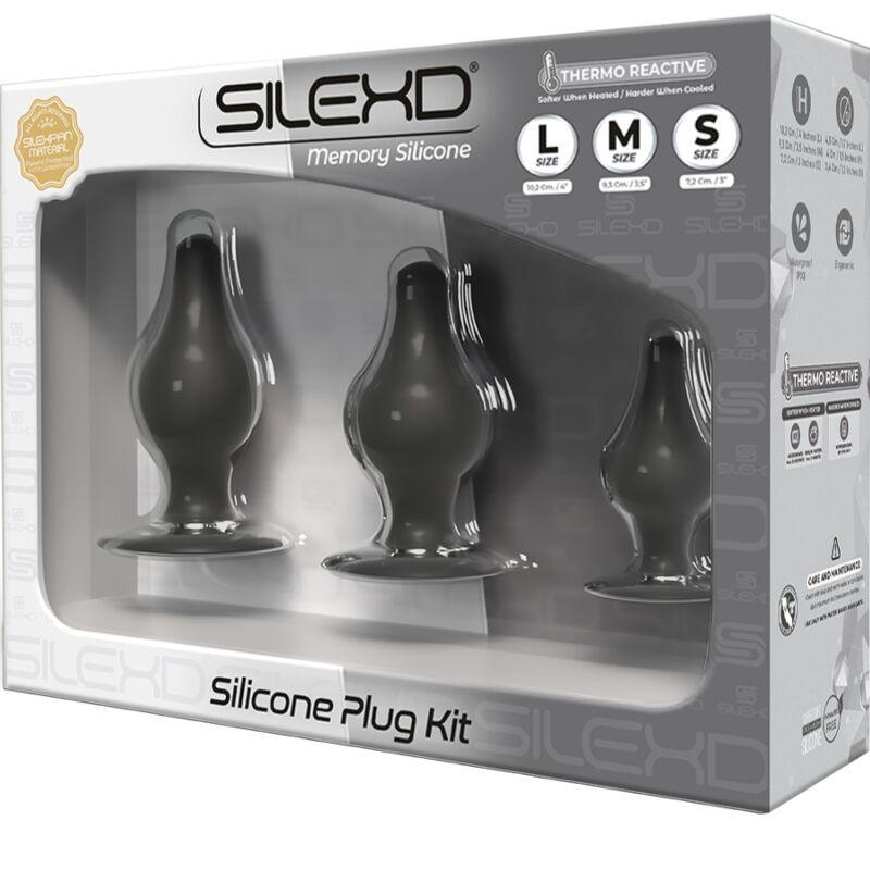 SILEXD - KIT PLUG ANAL SILICONA PREMIUM SILEXPAN TERMORREACTIVO TALLA S / M / L - Sensuana.es