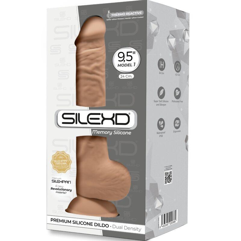 SILEXD - MODELO 1 PENE REALISTICO SILICONA PREMIUM SILEXPAN CARAMELO 24 CM - Sensuana.es