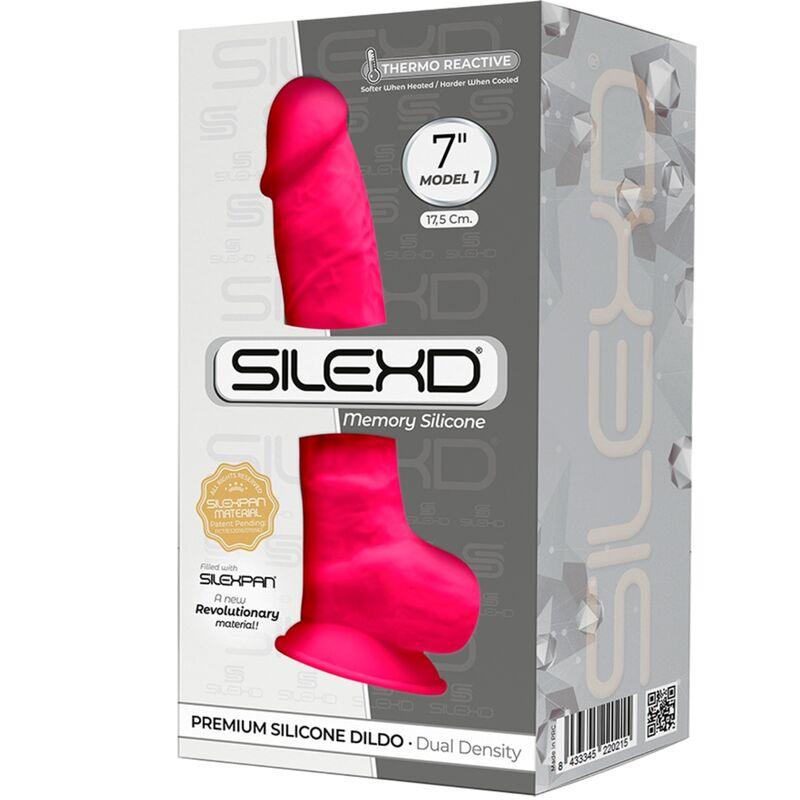 SILEXD - MODELO 1 PENE REALISTICO SILICONA PREMIUM SILEXPAN FUCSIA 17.5 CM - Sensuana.es