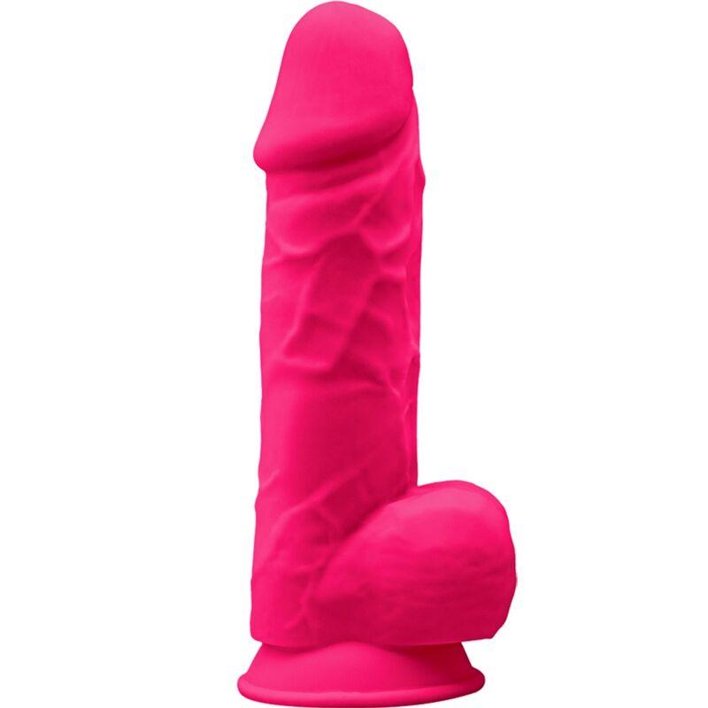 SILEXD - MODELO 1 PENE REALISTICO SILICONA PREMIUM SILEXPAN FUCSIA 21.5 CM - Sensuana.es