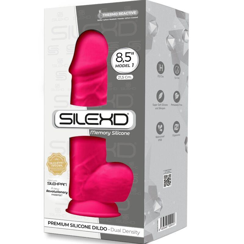 SILEXD - MODELO 1 PENE REALISTICO SILICONA PREMIUM SILEXPAN FUCSIA 21.5 CM - Sensuana.es