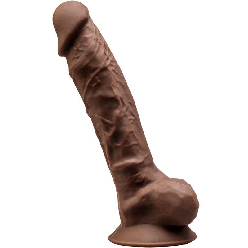 SILEXD - MODELO 1 PENE REALISTICO SILICONA PREMIUM SILEXPAN MARRON 23 CM - Sensuana.es