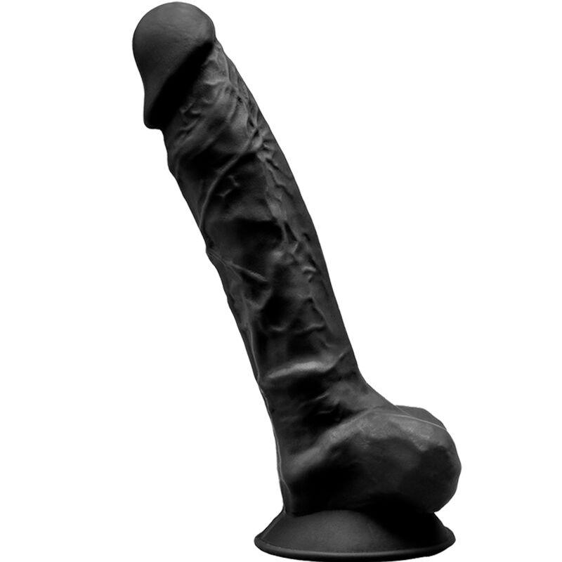 SILEXD - MODELO 1 PENE REALISTICO SILICONA PREMIUM SILEXPAN NEGRO 20 CM - Sensuana.es