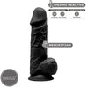 SILEXD - MODELO 1 PENE REALISTICO SILICONA PREMIUM SILEXPAN NEGRO 21.5 CM - Sensuana.es