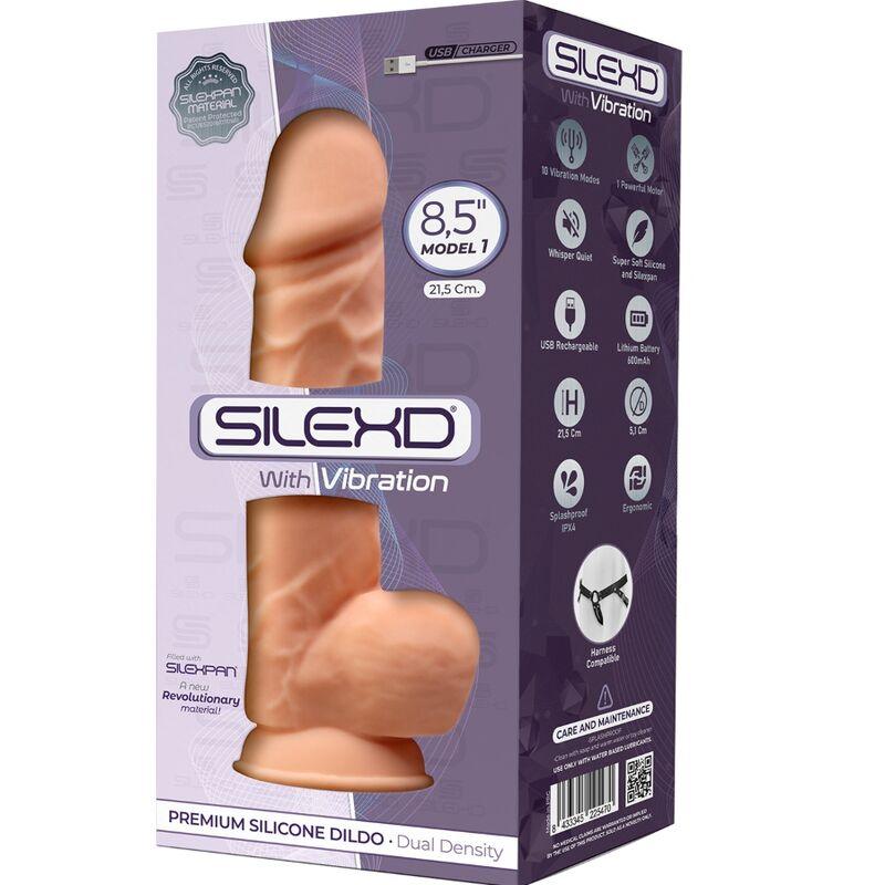 SILEXD - MODELO 1 PENE REALISTICO VIBRADOR SILICONA PREMIUM SILEXPAN 21.5 CM - Sensuana.es