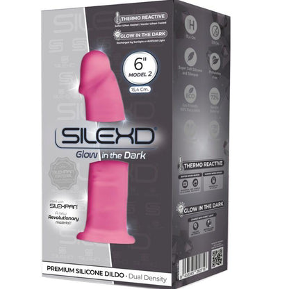 SILEXD - MODELO 2 PENE REALISTICO SILICONA PREMIUM SILEXPAN ROSA FLUORESCENTE 15 CM - Sensuana.es