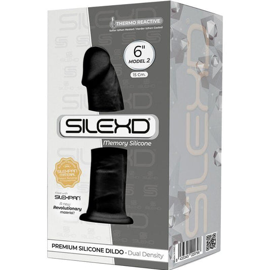 SILEXD - MODELO 2 PENE REALISTICO SILICONA PREMIUM SILEXPAN NEGRO 15 CM - Sensuana.es