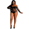 MOONLIGHT - MODELO 9 BODY MANGA LARGA NEGRO BRILLANTE TALLA UNICA / PLUS SIZE - Sensuana.es