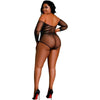 MOONLIGHT - MODELO 9 BODY MANGA LARGA NEGRO BRILLANTE TALLA UNICA / PLUS SIZE - Sensuana.es