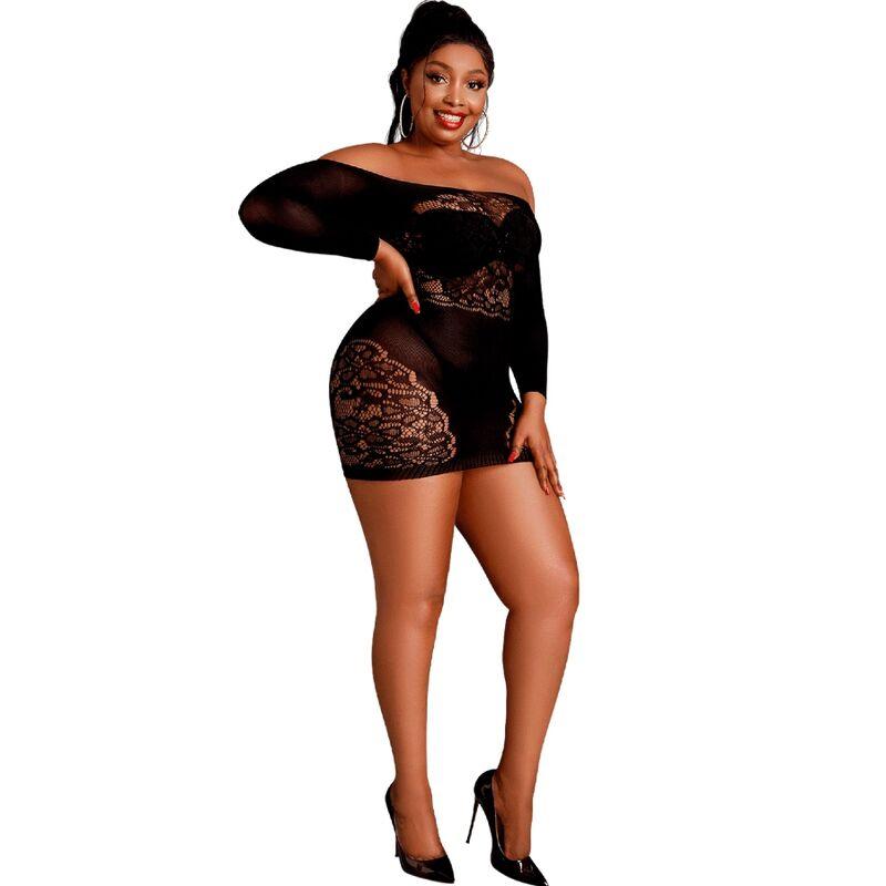 MOONLIGHT - MODELO 7 VESTIDO MANGA LARGA NEGRO TALLA UNICA / PLUS SIZE - Sensuana.es