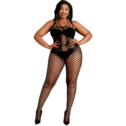 MOONLIGHT - MODELO 4 BODYSTOCKING NEGRO TALLA UNICA / PLUS SIZE - Sensuana.es