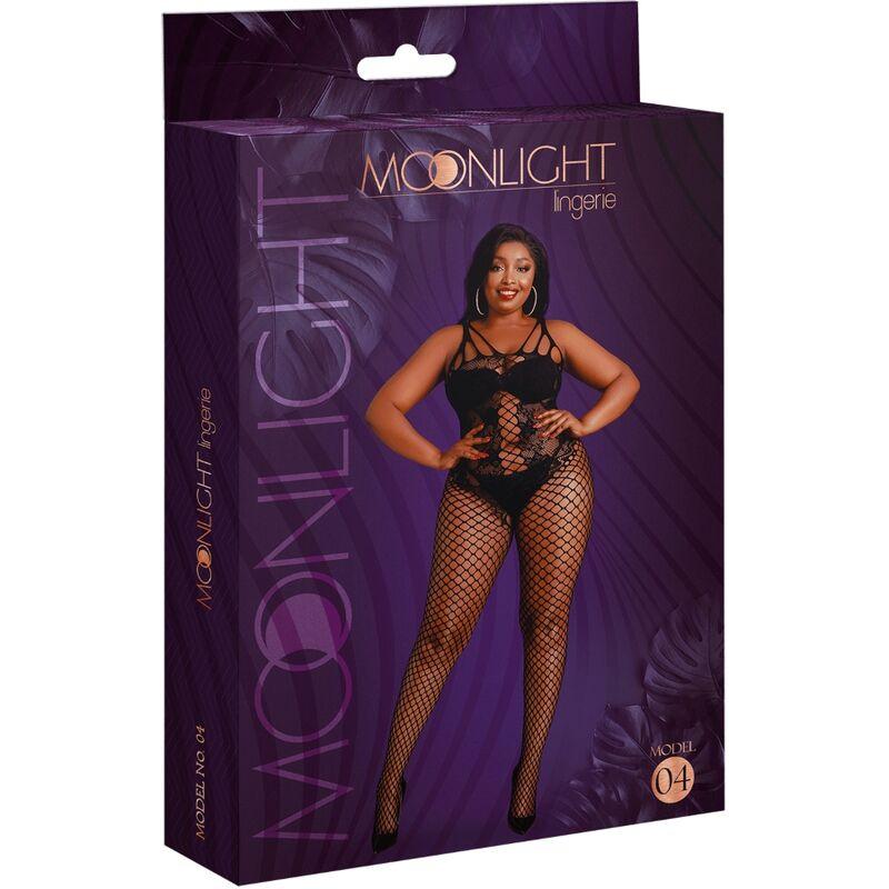 MOONLIGHT - MODELO 4 BODYSTOCKING NEGRO TALLA UNICA / PLUS SIZE - Sensuana.es