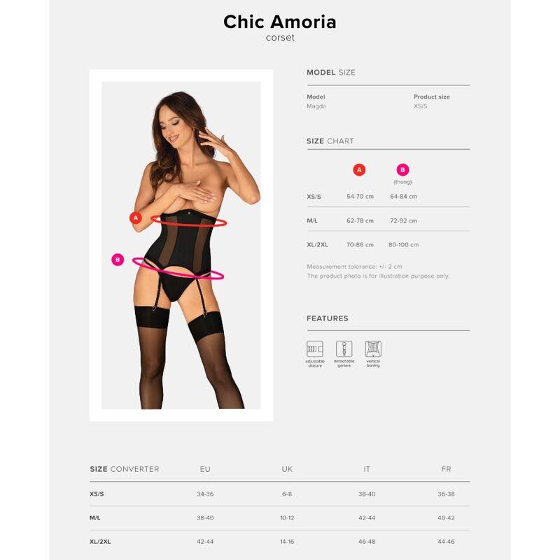 OBSESSIVE - CHIC AMORIA CORSET & TANGA XS/S - Sensuana.es