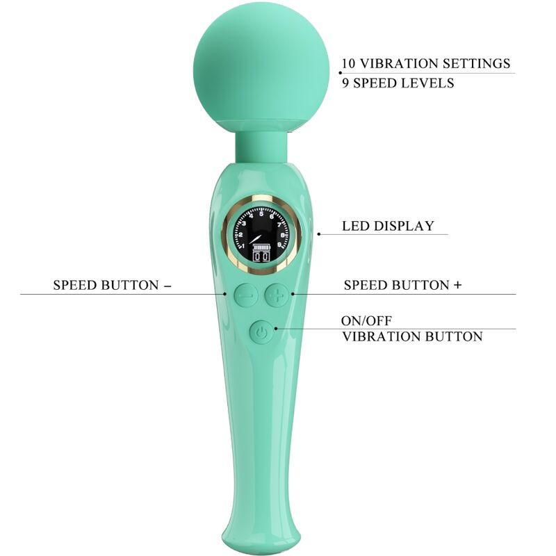 PRETTY LOVE - SKYLER VIBRADOR WAND VERDE - Sensuana.es