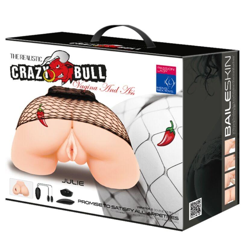 CRAZY BULL - VAGINA Y ANO CON MALLA REALISTA CON VIBRACION - Sensuana.es