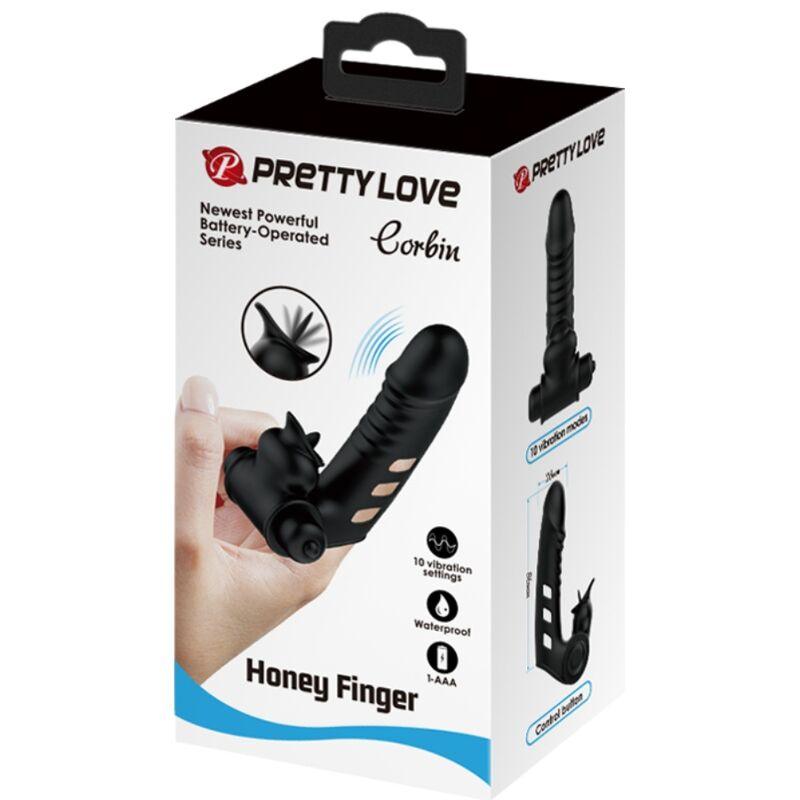 PRETTY LOVE - CORBIN FUNDA DEDO VIBRADOR NEGRO - Sensuana.es