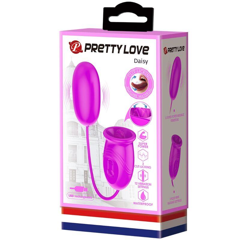 PRETTY LOVE - DAISY HUEVO DUAL VIBRADOR RECARGABLE MORADO - Sensuana.es