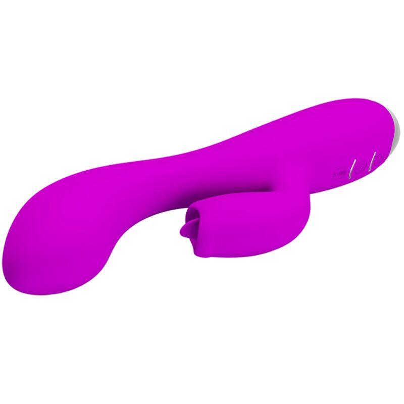 PRETTY LOVE - GLORIA VIBRADOR CONEJO RECARGABLE-IMPERMEABLE MORADO - Sensuana.es