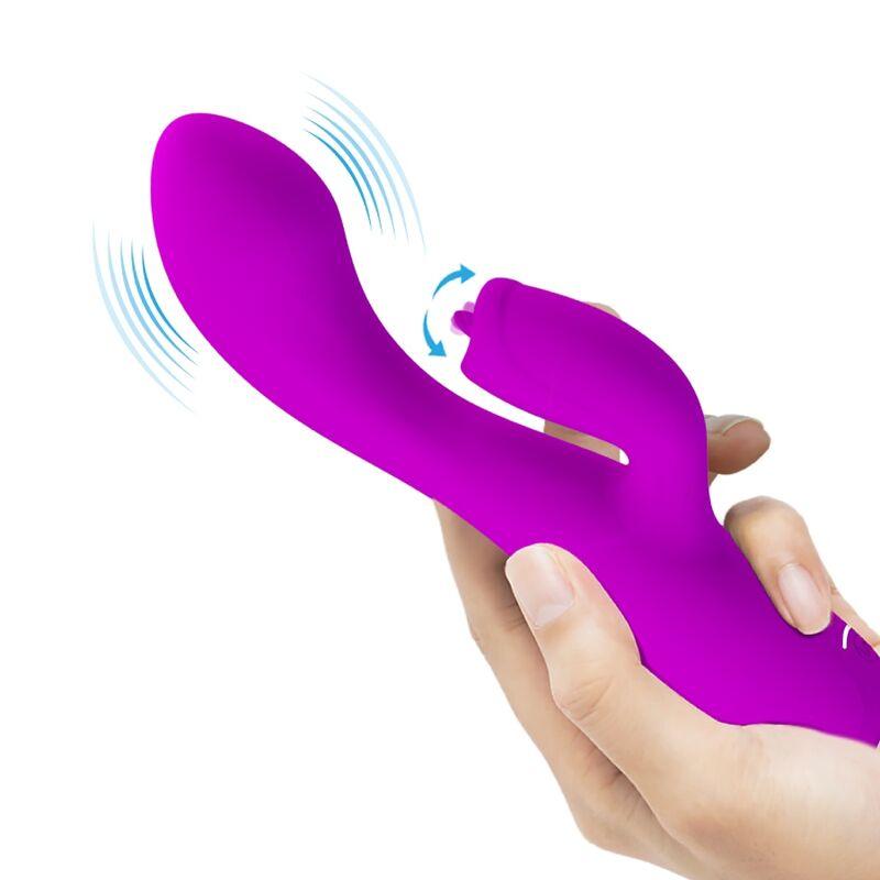 PRETTY LOVE - GLORIA VIBRADOR CONEJO RECARGABLE-IMPERMEABLE MORADO - Sensuana.es