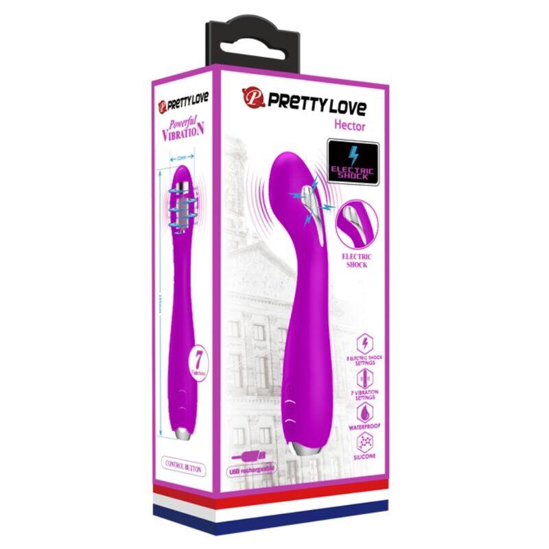 PRETTY LOVE - HECTOR VIBRADOR ELECTROSHOCK RECARGABLE & IMPERMEABLE MORADO - Sensuana.es